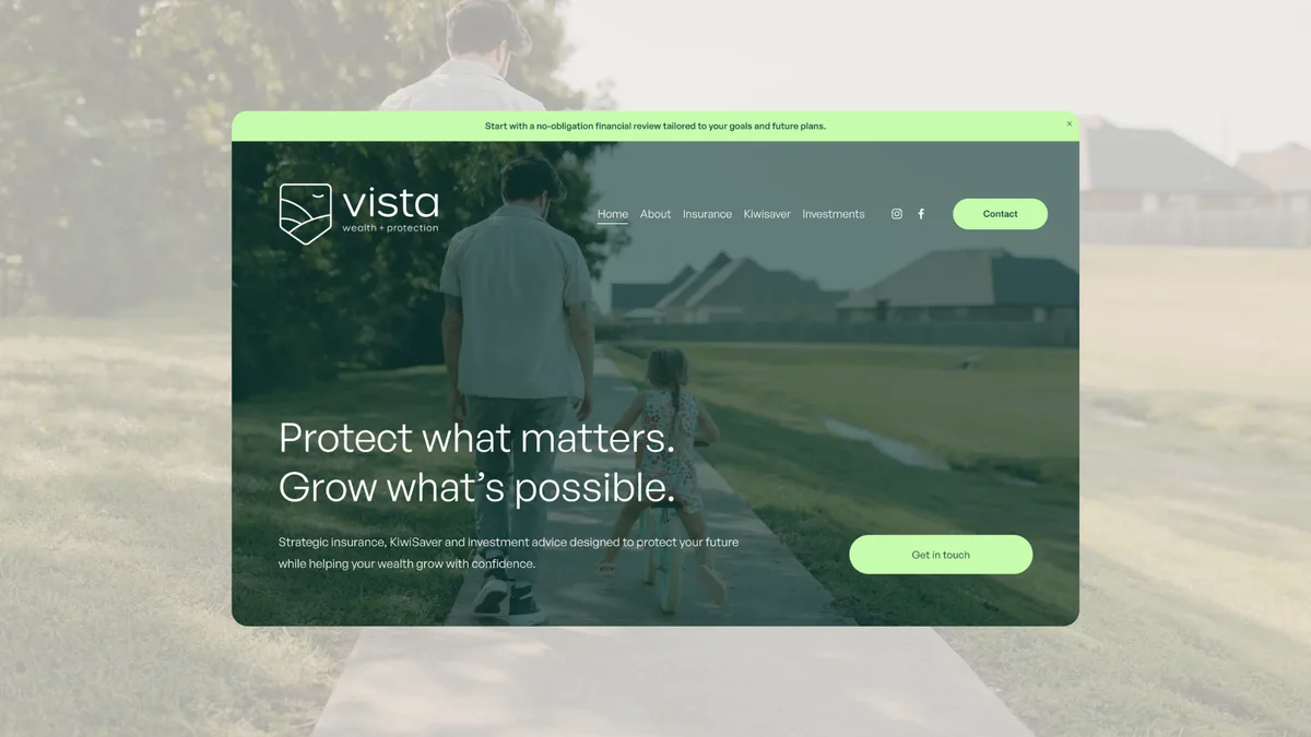Vista Wealth & Protection | Brand Identity & Custom Squarespace Website