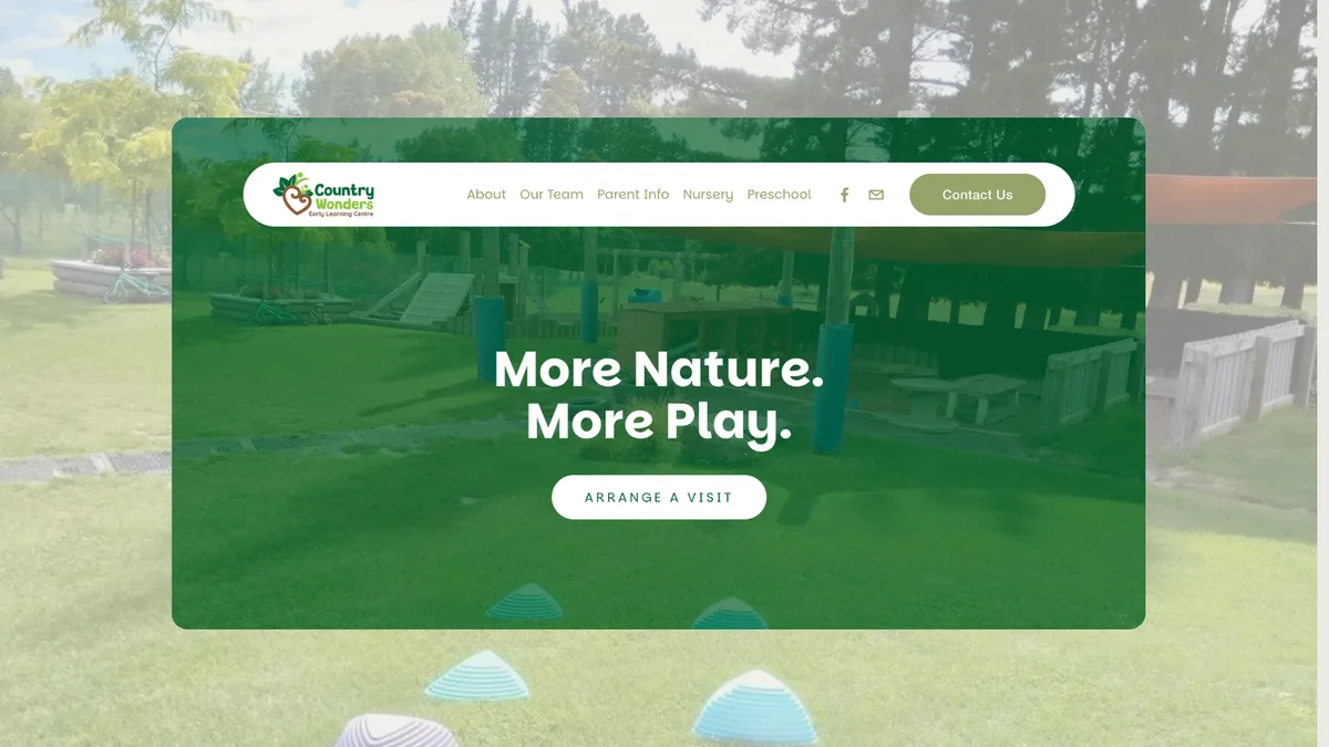 Country Wonders Preschool | Landing Page Squarespace Website Design